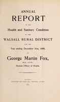 view [Report 1908] / Medical Officer of Health, Walsall R.D.C.