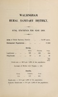 view [Report 1909] / Medical Officer of Health, Walsingham R.D.C.