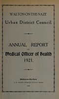 view [Report 1921] / Medical Officer of Health, Walton-on-the-Naze U.D.C.