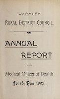 view [Report 1903] / Medical Officer of Health, Warmley R.D.C.