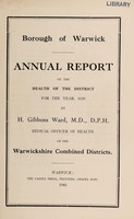 view [Report 1939] / Medical Officer of Health, Warwick Borough.