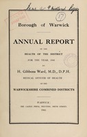 view [Report 1941] / Medical Officer of Health, Warwick Borough.