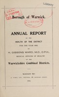 view [Report 1943] / Medical Officer of Health, Warwick Borough.