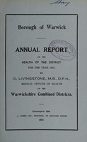 view [Report 1952] / Medical Officer of Health, Warwick Borough.