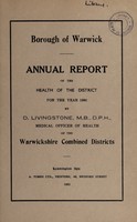 view [Report 1960] / Medical Officer of Health, Warwick Borough.