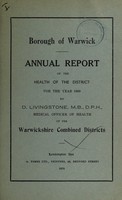 view [Report 1969] / Medical Officer of Health, Warwick Borough.