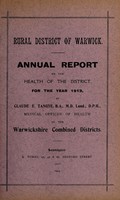 view [Report 1913] / Medical Officer of Health, Warwick R.D.C.