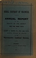 view [Report 1914] / Medical Officer of Health, Warwick R.D.C.