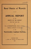 view [Report 1951] / Medical Officer of Health, Warwick R.D.C.