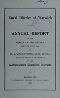 view [Report 1952] / Medical Officer of Health, Warwick R.D.C.