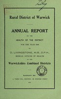 view [Report 1956] / Medical Officer of Health, Warwick R.D.C.