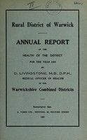 view [Report 1966] / Medical Officer of Health, Warwick R.D.C.