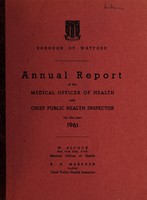 view [Report 1961] / Medical Officer of Health, Watford U.D.C. / Borough.