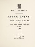 view [Report 1968] / Medical Officer of Health, Watford U.D.C. / Borough.