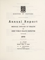 view [Report 1970] / Medical Officer of Health, Watford U.D.C. / Borough.
