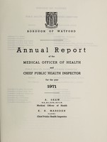view [Report 1971] / Medical Officer of Health, Watford U.D.C. / Borough.