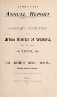 view [Report 1903] / Medical Officer of Health, Watford U.D.C.