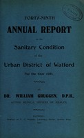 view [Report 1921] / Medical Officer of Health, Watford U.D.C.