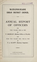 view [Report 1923-1925] / Medical Officer of Health, Wath-upon-Dearne U.D.C.