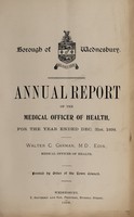 view [Report 1898] / Medical Officer of Health, Wednesbury Borough.