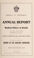 view [Report 1909] / Medical Officer of Health, Wednesbury Borough.