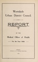 view [Report 1920] / Medical Officer of Health, Weetslade U.D.C.