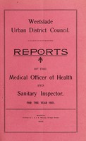 view [Report 1921] / Medical Officer of Health, Weetslade U.D.C.