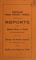 view [Report 1930] / Medical Officer of Health, Weetslade U.D.C.
