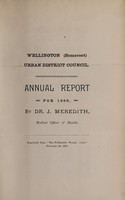 view [Report 1898] / Medical Officer of Health, Wellington (Somerset) U.D.C.