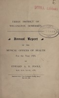 view [Report 1925] / Medical Officer of Health, Wellington (Somerset) U.D.C.