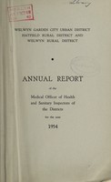 view [Report 1954] / Medical Officer of Health, Welwyn Garden City U.D.C., Hatfield R.D.C., Welwyn R.D.C.