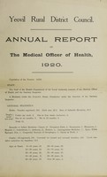 view [Report 1920] / Medical Officer of Health, Yeovil R.D.C.