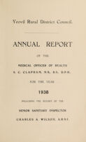 view [Report 1938] / Medical Officer of Health, Yeovil R.D.C.