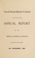 view [Report 1940] / Medical Officer of Health, Yeovil R.D.C.