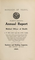 view [Report 1921] / Medical Officer of Health, Yeovil U.D.C. / Borough.