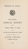 view [Report 1927] / Medical Officer of Health, Yeovil U.D.C. / Borough.