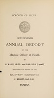 view [Report 1929] / Medical Officer of Health, Yeovil U.D.C. / Borough.