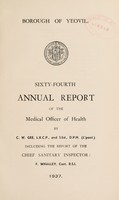 view [Report 1937] / Medical Officer of Health, Yeovil U.D.C. / Borough.