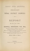 view [Report 1896] / Medical Officer of Health, St Ives (Hunts.) R.D.C.