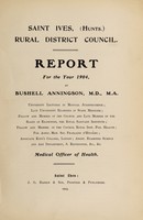 view [Report 1904] / Medical Officer of Health, St Ives (Hunts.) R.D.C.