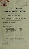view [Report 1925] / Medical Officer of Health, St Ives (Hunts.) R.D.C.