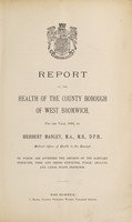 view [Report 1895] / Medical Officer of Health, West Bromwich County Borough.