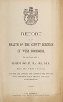 view [Report 1898] / Medical Officer of Health, West Bromwich County Borough.