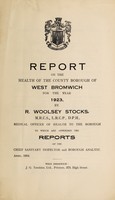 view [Report 1923] / Medical Officer of Health, West Bromwich County Borough.