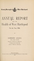 view [Report 1926] / Medical Officer of Health, West Hartlepool County Borough.