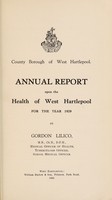 view [Report 1929] / Medical Officer of Health, West Hartlepool County Borough.