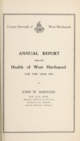 view [Report 1933] / Medical Officer of Health, West Hartlepool County Borough.