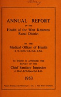 view [Report 1953] / Medical Officer of Health, West Kesteven R.D.C.