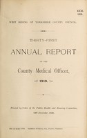 view [Report 1919] / Medical Officer of Health, West Riding of Yorkshire County Council.