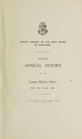 view [Report 1938] / Medical Officer of Health, West Riding of Yorkshire County Council.